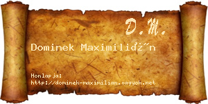 Dominek Maximilián névjegykártya